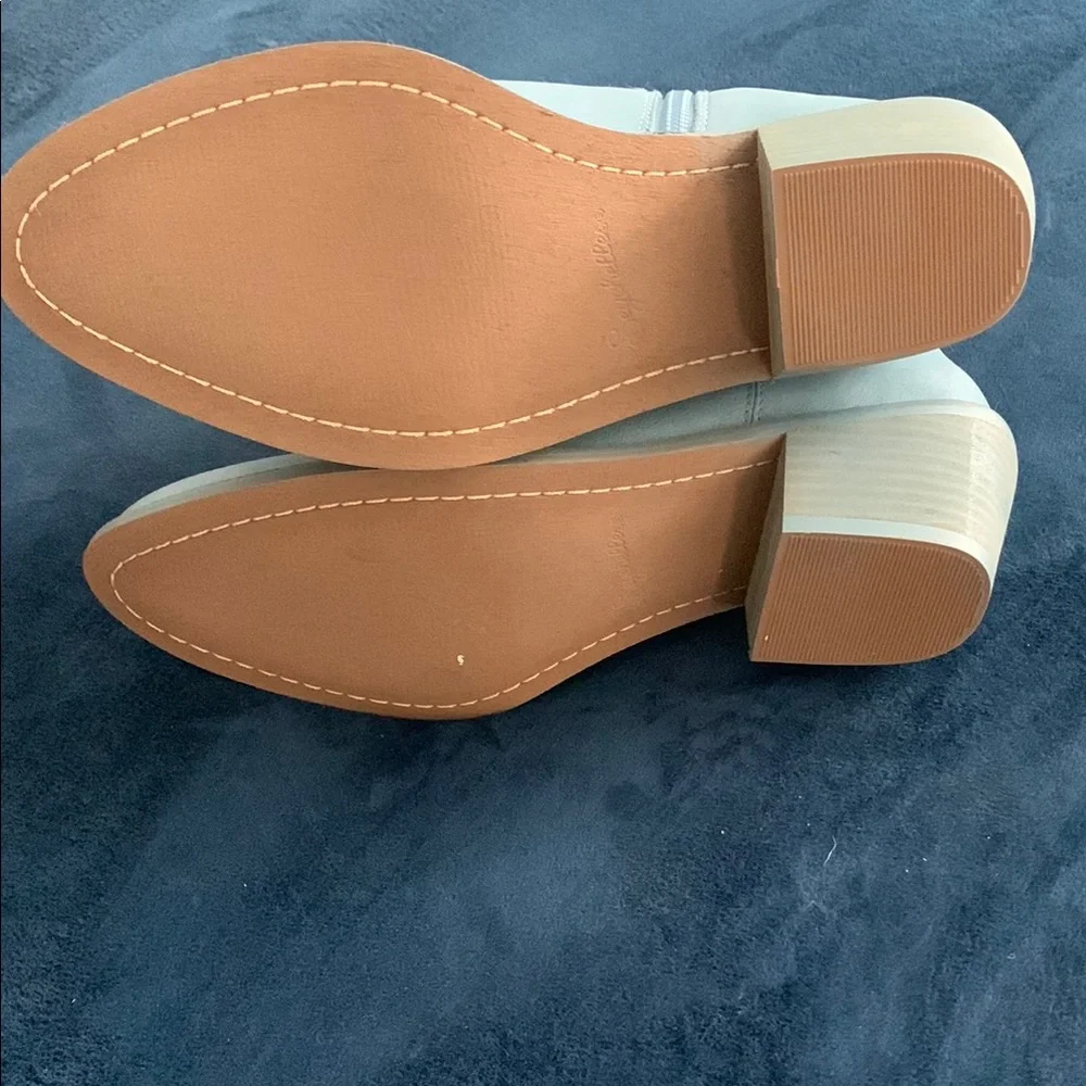 NWOT Blue Leather Western Ankle Boots with Zipper. - Picture 5 of 6